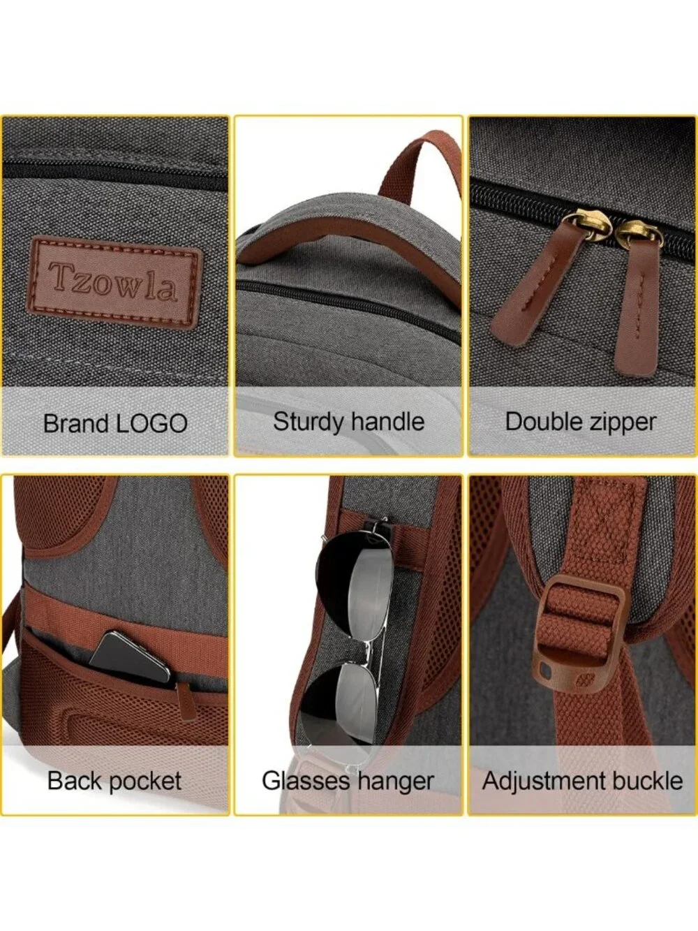 Stylish Canvas Laptop Backpack for Travel & Work, Fits 15.6